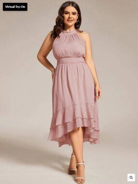 EverPretty: Beautiful Halter Dress, Dusty Rose, Size 22